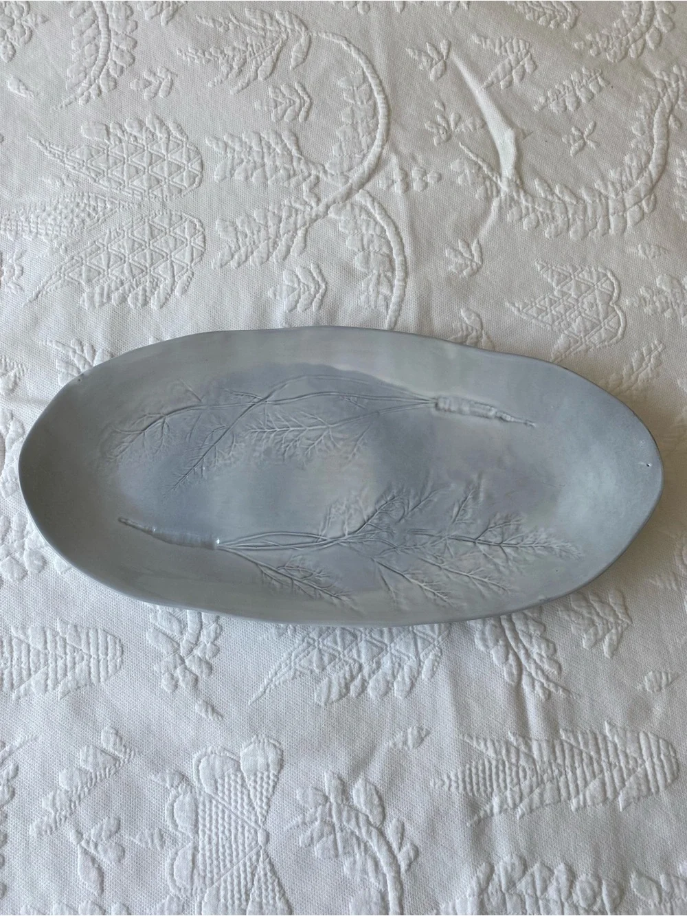Crate&Barrel x Laura Kim Oval Serving Platter in Light Blue